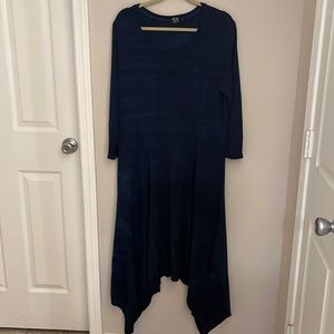 Women’s XL tunic top or dress. Art of Cloth. Subtle dark blue stripe pattern